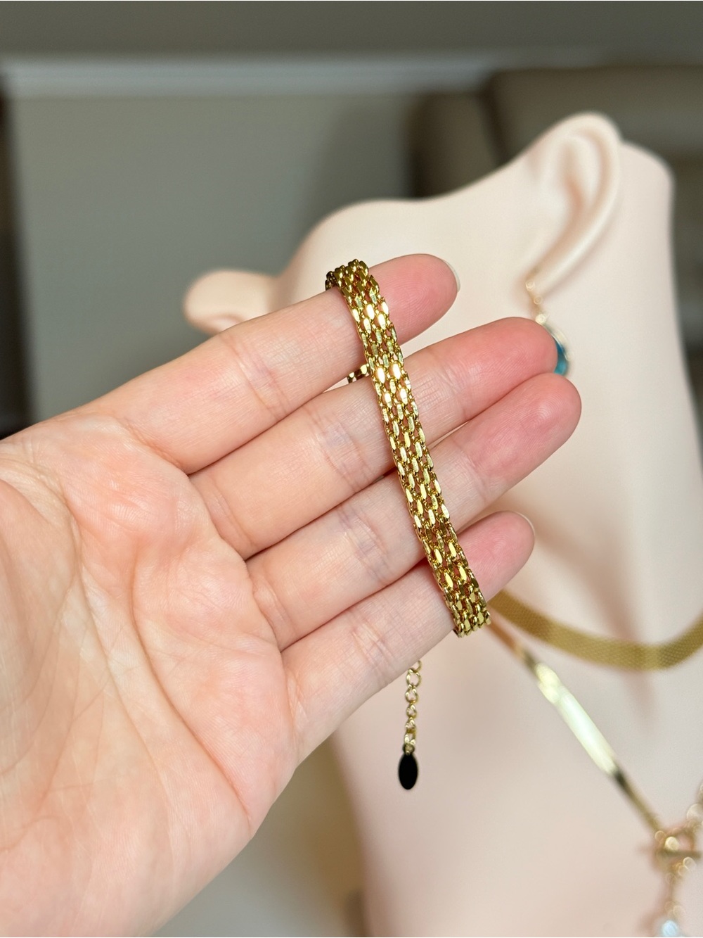 Gold Chain Mesh Bracelet Stainless Steel